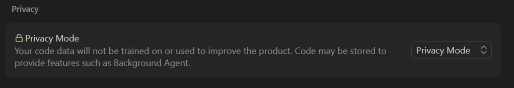 Cursor Privacy Mode